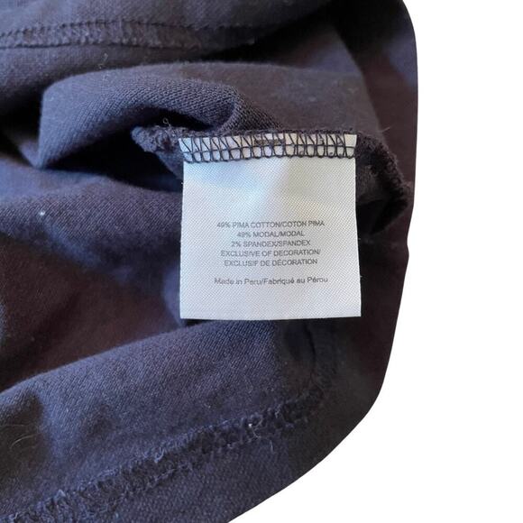 Tory Burch Navy Sleeveless Ruffle Mock Neck Button Top Size M - Picture 3 of 7